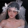 Retro Bridal Lace Floral Hat French Style Wedding Headband New Bridal Headdress Hair Jewelry
