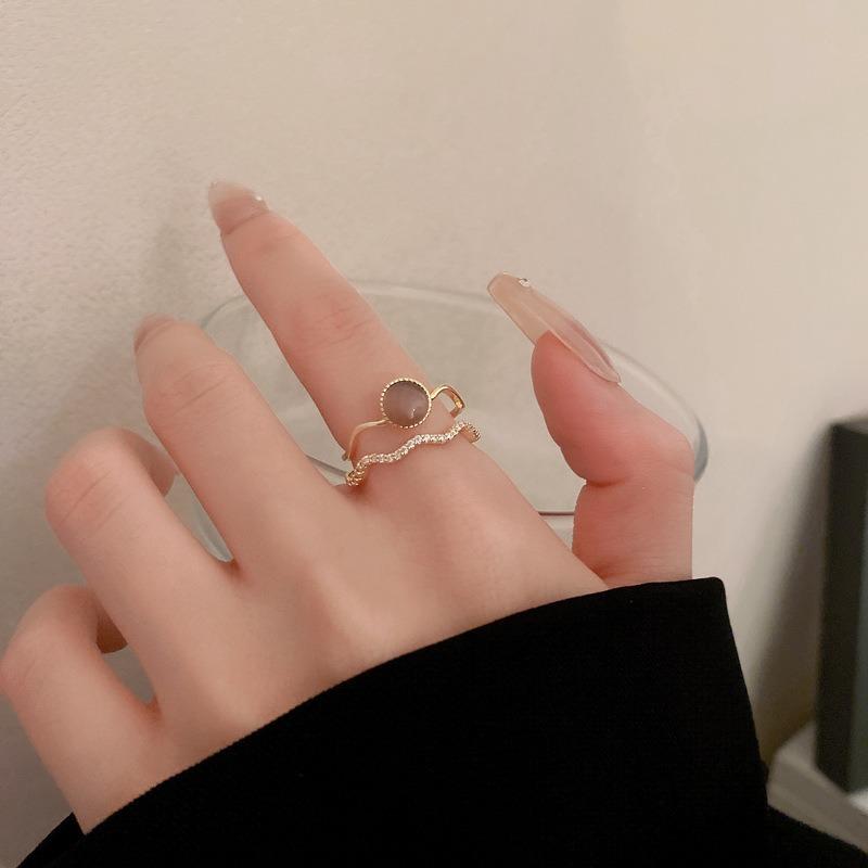 Геометрическое кольцо Xiaohongshu Кольцо на указательный палец Высококлассная бижутерия Женщины