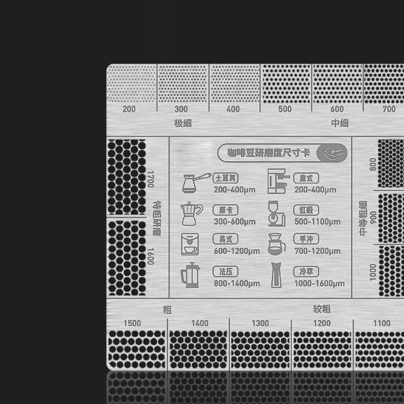 Карточка-справочник по помолу кофе Таблица размеров помола для точного заваривания и усиления вкуса для дома, кухни и кафе