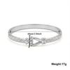 Gold Color Snap-on Horseshoe Rings Bangle Stainless Steel Bracelet for Women Fashion Jewelry Gift