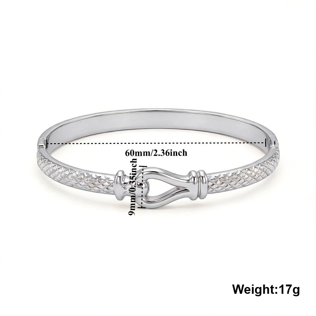 Gold Color Snap-on Horseshoe Rings Bangle Stainless Steel Bracelet for Women Fashion Jewelry Gift