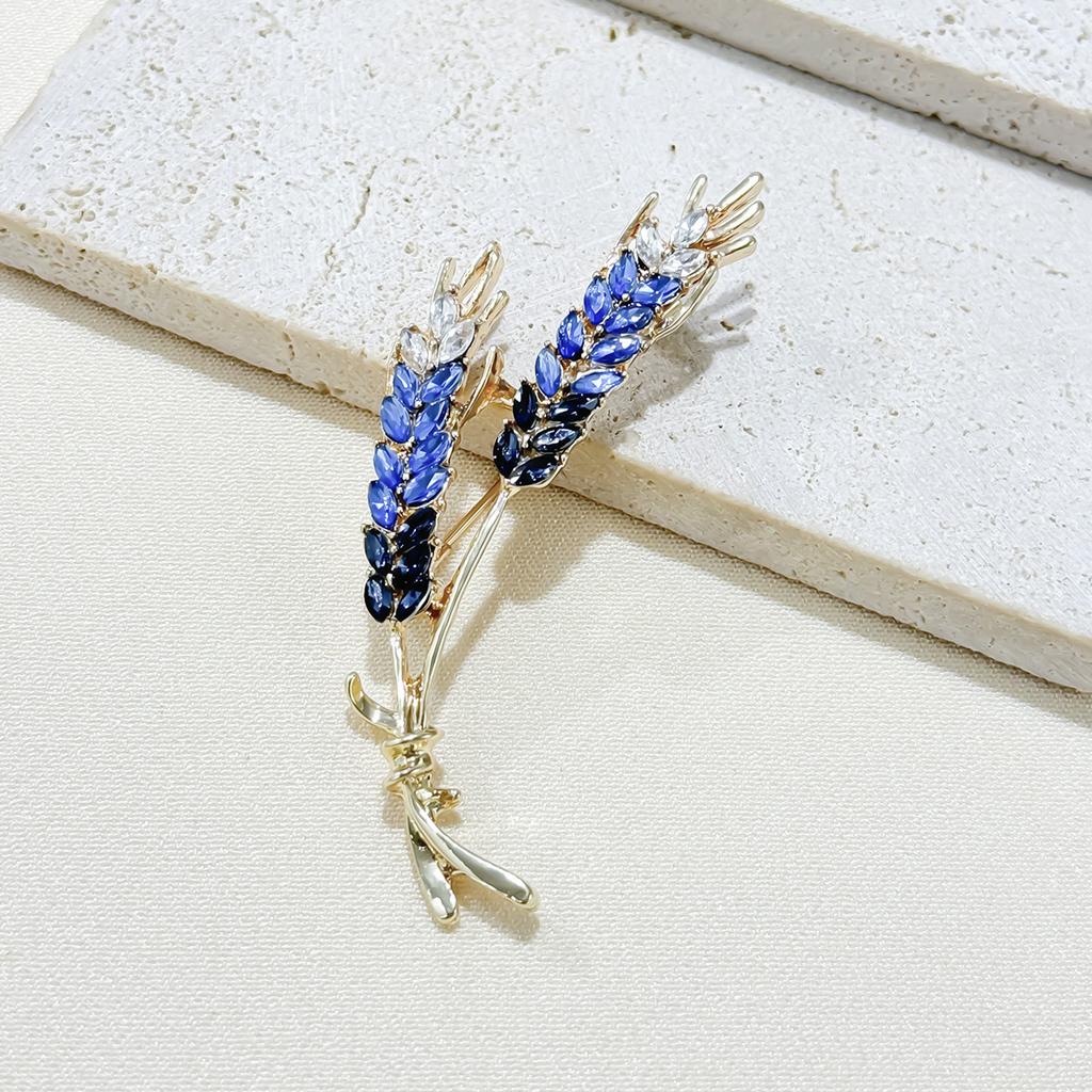 Изысканная брошь с кристаллами в виде колоса пшеницы, модный простой костюм, пальто, одежда, корсажная булавка с аксессуарами