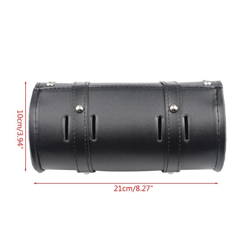 1 Pc Waterproof Leather Motorcycle Fork Bag Saddlebags Black Handlebar Bag Motorcycle Electric Bicycle Accessories