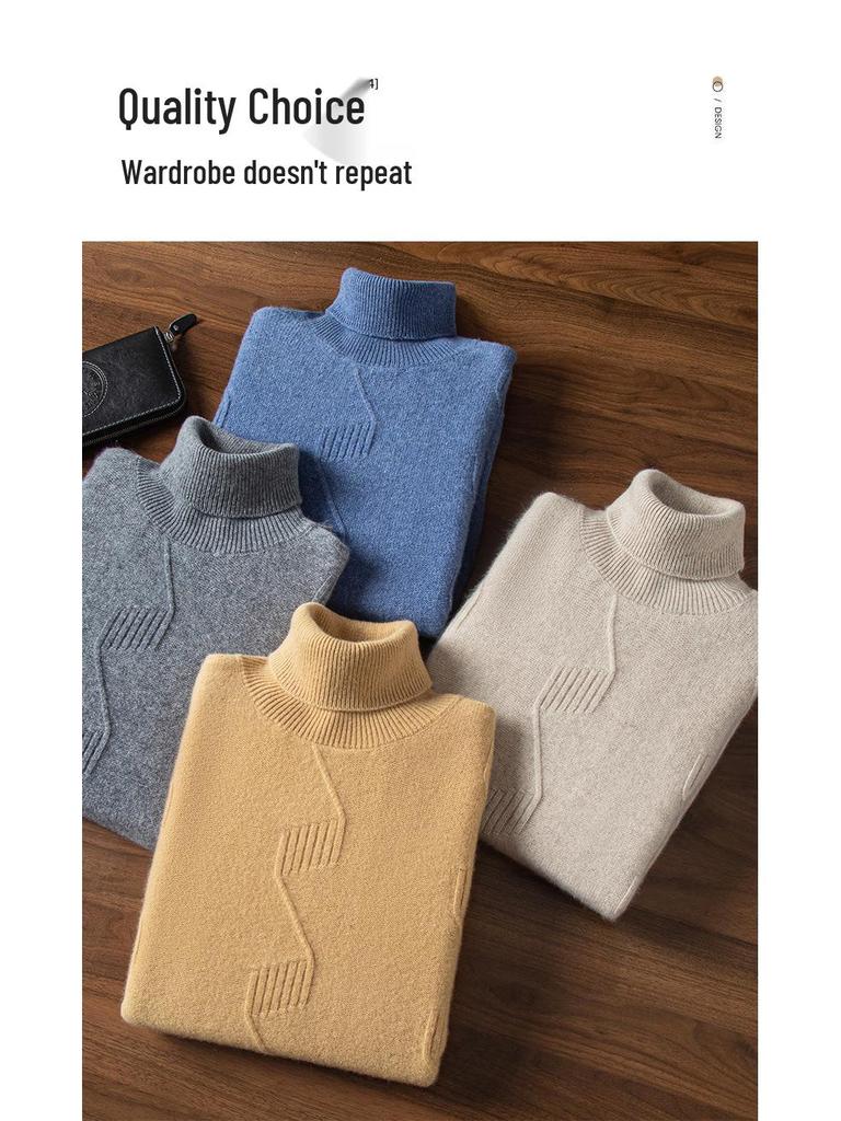 Универсальный мужской кашемировый свитер: Толстая, Теплая, Деловая и Повседневная Зимняя Одежда