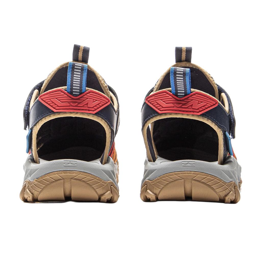 Li Ning Kids Sports Lifestyle Synthetic Leather Comfortable Versatile Non-Slip Wear-Resistant Low-Top Sandals Kids Sandals Blue YKUV014-1