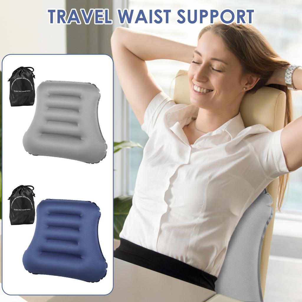 Inflatable Lumbar Support Pillow Ergonomic Portable Back Support Pillow Comfortable Office Chair Cushion for Home Car Traveling