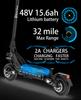 DT10 DriveTron Foldable Adult Electric Scooter, 50km/h Electric Kick Scooter, 1000W Skateboards, 48V 15.6Ah Kickboard E-Scooter