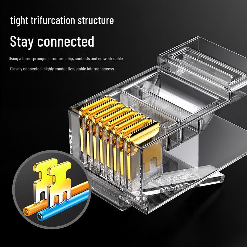 BIAZE Позолоченные Ethernet-коннекторы Cat5 RJ45 (Упаковка 100 шт.)