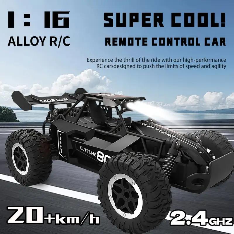 RC Off-Road Car 1:16 Scale All Terrain Fast RC Car 20KM/H High Speed 2WD Electric Vehicle with 2.4G Remote Control Monster Truck