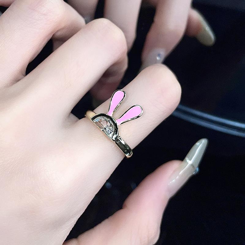 Niche Design Cold Wind Retro Open Ring Jewelry Women Dripping Oil Personality Advanced Sense Index Finger Ring
