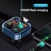 PD+QC3.0 Bluetooth 5.0 FM Transmitter Car Handsfree Audio Modulator 38W Dual USB Phone Charger Adapter LED Atmosphere Light