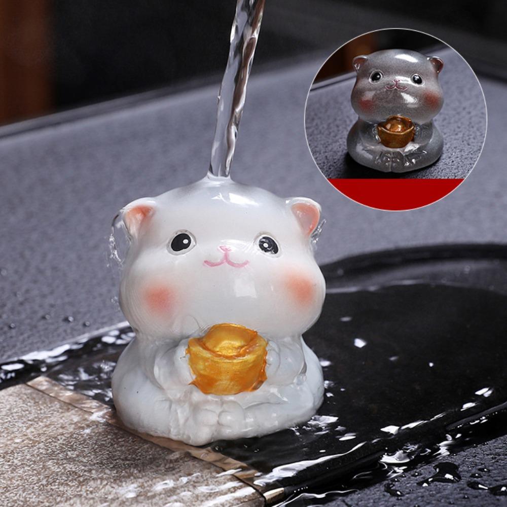 Фигурки Счастливый Кот Украшение Стола Милый Талисман Рабочие Столы Животное Орнамент Раскрашиваемый Чайный Питомец Подарок