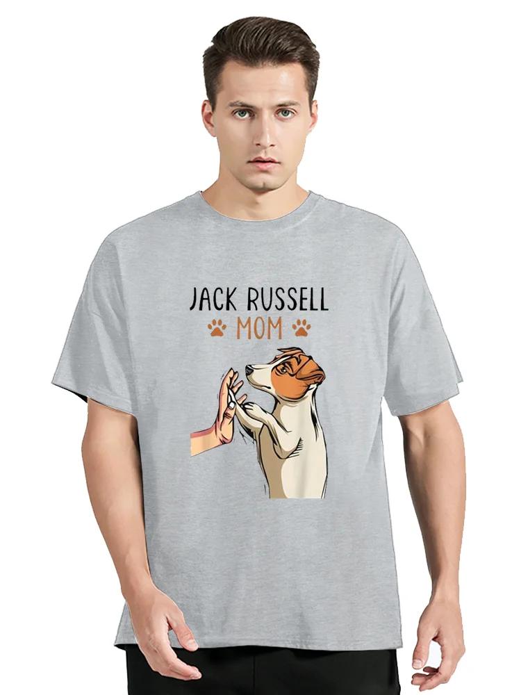 Jack Russell Terrier Mom Cute Dog Mama Funny Print T-Shirt Cotton Tshirt Fashion Casual Streetwear Graphic T Shirts Unisex
