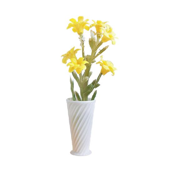 Миниатюрные цветы Мини-растение в вазе Модель Миниатюрное искусственное растение с цветами для украшения кукольного домика, Фотодисплей