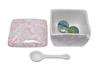 Sakura Yuzen Pink Condiment Made In with Condiment Container with Commercial ACSWEBSHOP Original Container, Japan, Ceramic, Spoon, Ichimi, Salt,