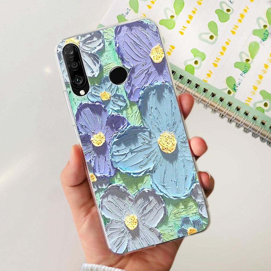 For Huawei P30 Lite Case 2020 Fashion Flower Bumper Soft Silicone Clear Cover For Huawei P30 Lite Pro Fundas P 30 P30Lite Hoesje
