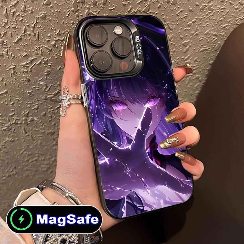 Game GI Raiden Shogun Translucent MagSafe Mobile Phone Case for iPhone 17 16 15 14 13 12 11 Air Pro Max Plus Colorful Cover