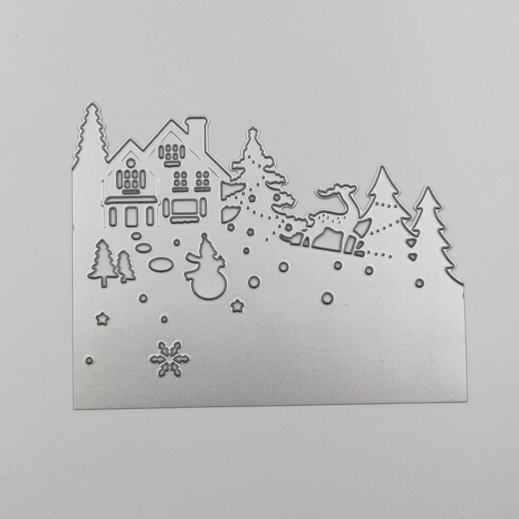 Рождественский дом, елка, снеговик, Санта-Клаус, трафарет для тиснения, форма для DIY Art Handcraft