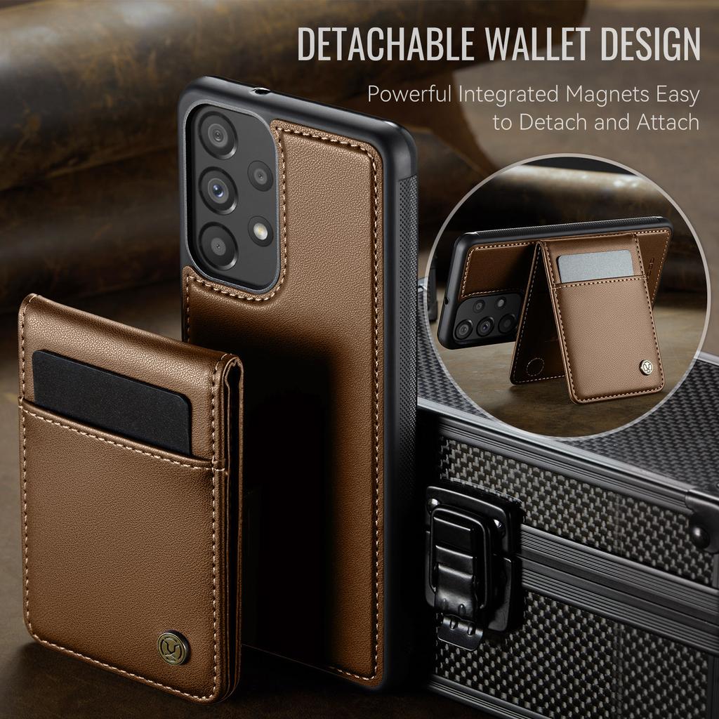 Кожаная задняя крышка для Samsung Galaxy A33 5G, совместимая с MagSafe, чехол для телефона JEEHOOD J06 с карманом для карт и защитой от RFID