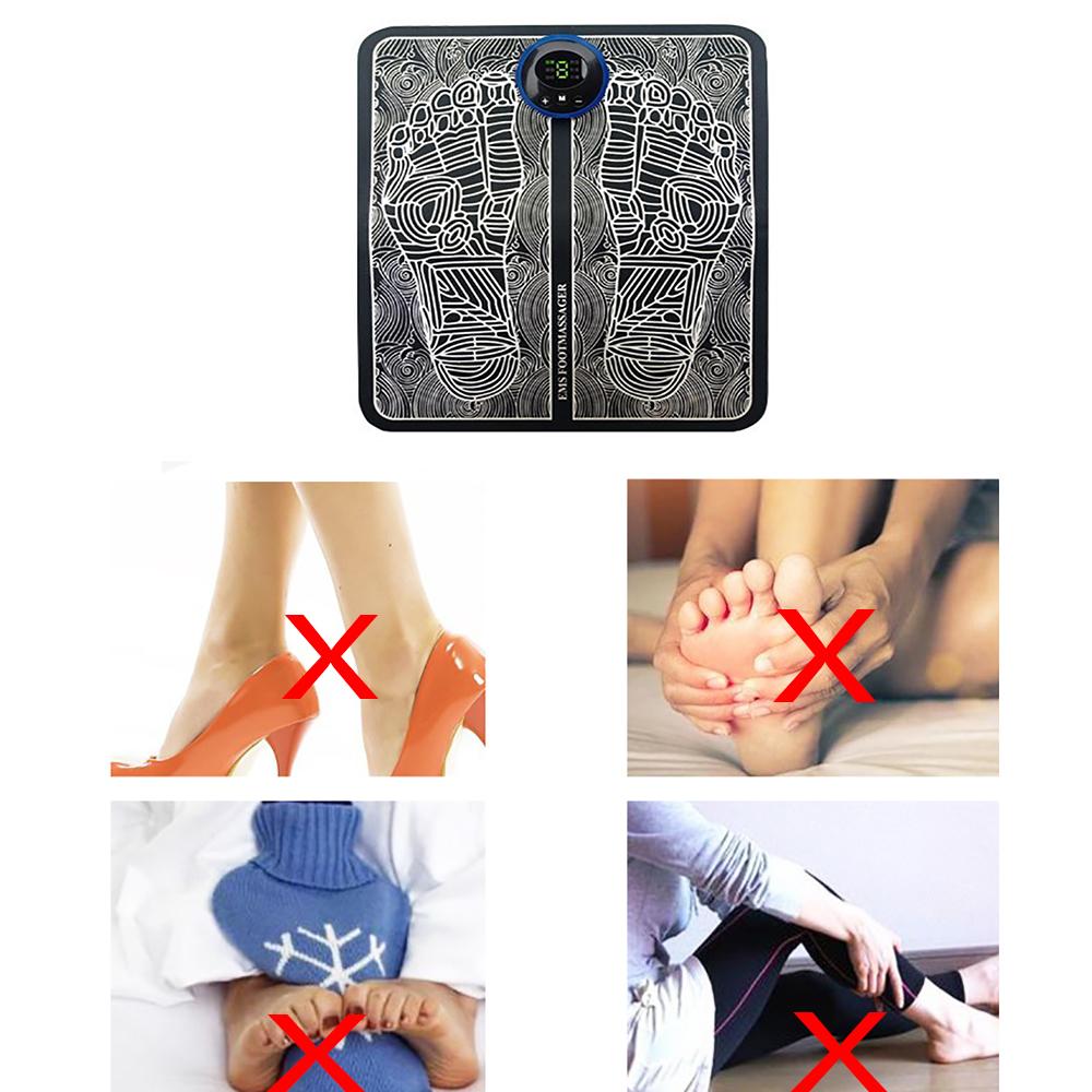 Электрический массажный коврик для ног с USB-зарядкой EMS для улучшения кровообращения ног