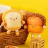 Personality Badge Stuffed Dual-use Expression Brooch Toast Bread Pendant Plush Key Chain Key Charms