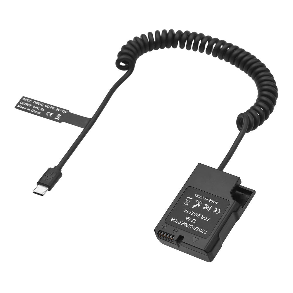 Andoer EN-EL14 Адаптер-заглушка для аккумулятора USB-C Переходник-заглушка для аккумулятора с пружиной USB Type-C