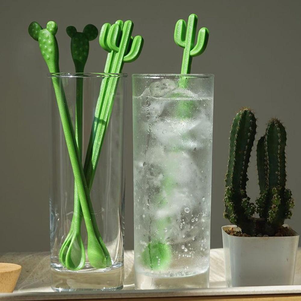 Tropical Disposable Flamingo Cactus Coffee Stirrer Cocktail Tool Swizzle Sticks Mixing Sticks
