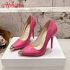 Fashion Aphixta Metal Pointed Tou Red Black Baby Pink 12cm Stiletto Heels Pumps Women Shoes Super Big Size 49 50 51 52 53
