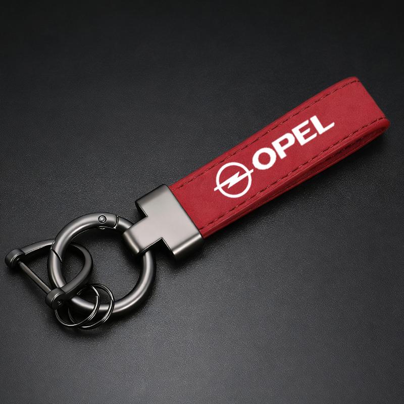 High-Grade Leather Suede Keychain Motorcycle Key Ring For Opel Antara Astra Insigni mokka Corsa Mokka Vectra opc opcline