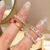 Женское розовое кольцо Miki Fashion с сердцем, универсальное, в винтажном стиле - Элегантный аксессуар для указательного пальца, легкая роскошь