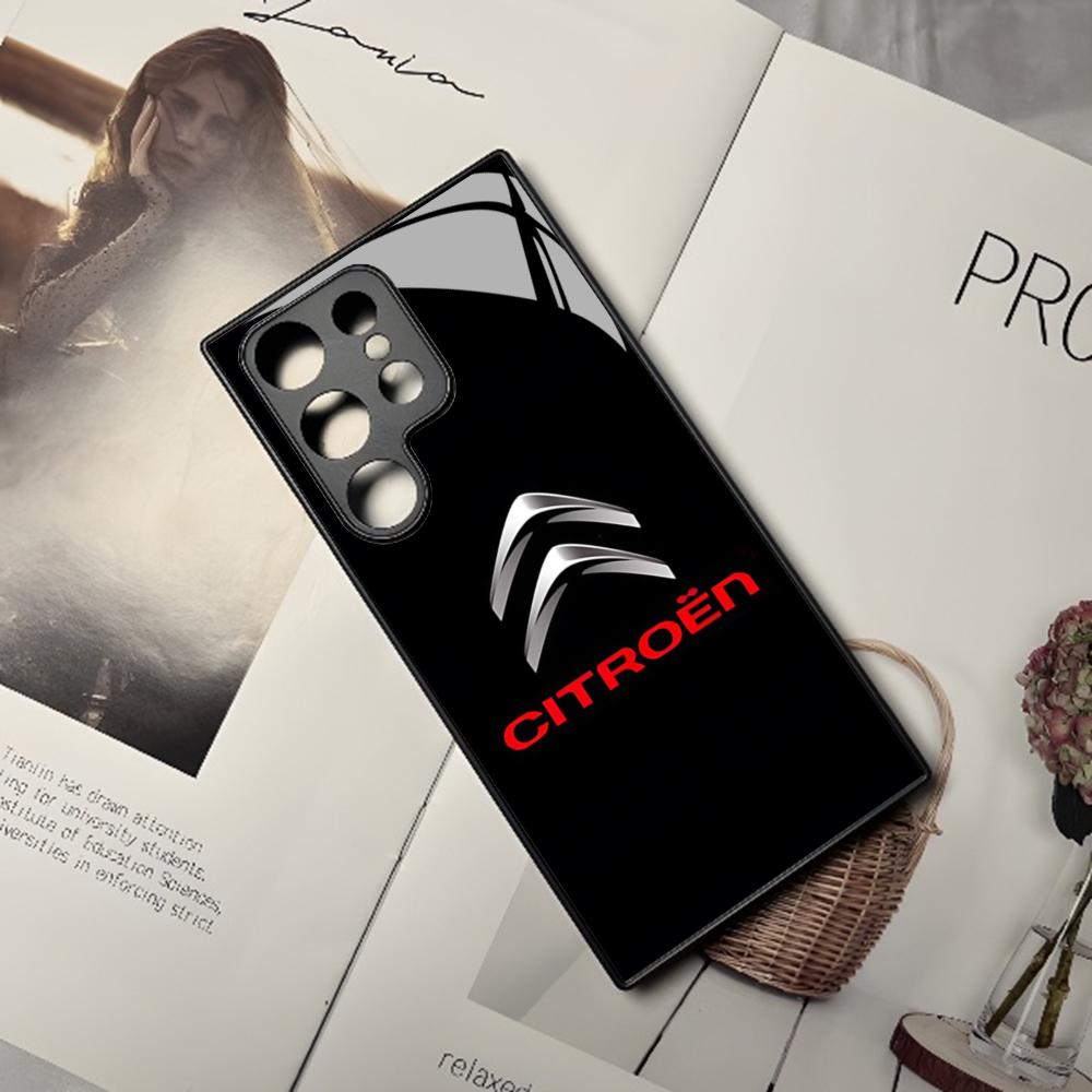 Fashion Sports Car Citroen Phone Case For Samsung Galaxy S24 S23 S22 S20 S21 Note20 Ultra Plus Fe Colored Silver Cover