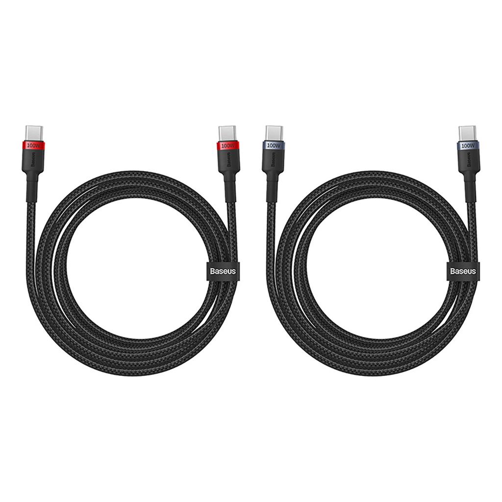 Baseus Cafule Usb-C / Usb-C Cable 100W 1 M - Red-Black And Black-Gray (2 Pcs.)