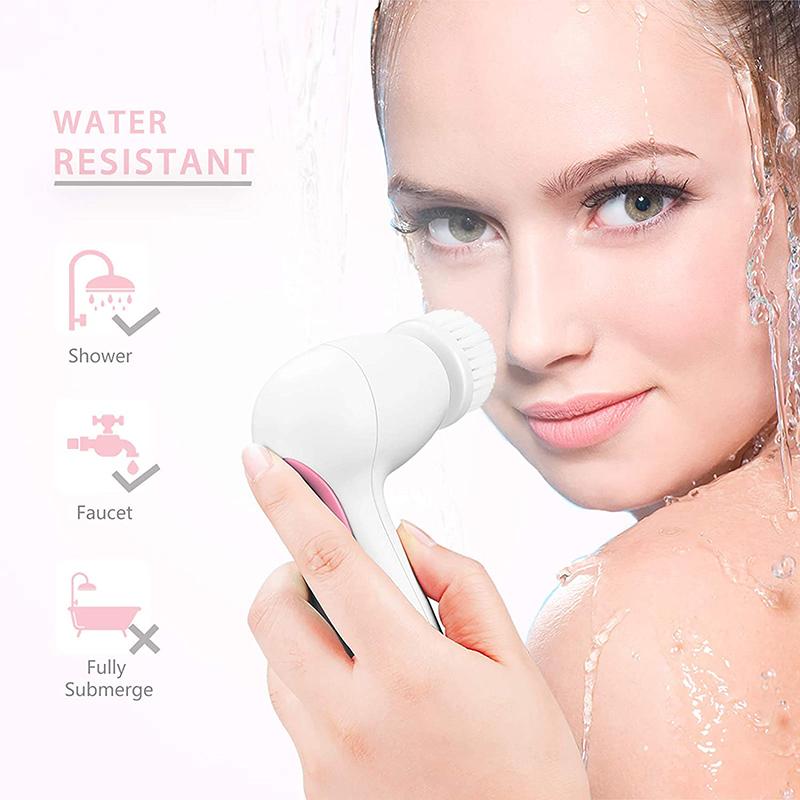2021 Best Seller Waterproof Deep Cleaning Electric Facial Scrub Brush Exfoliating Spin Facial Brush Cleanser
