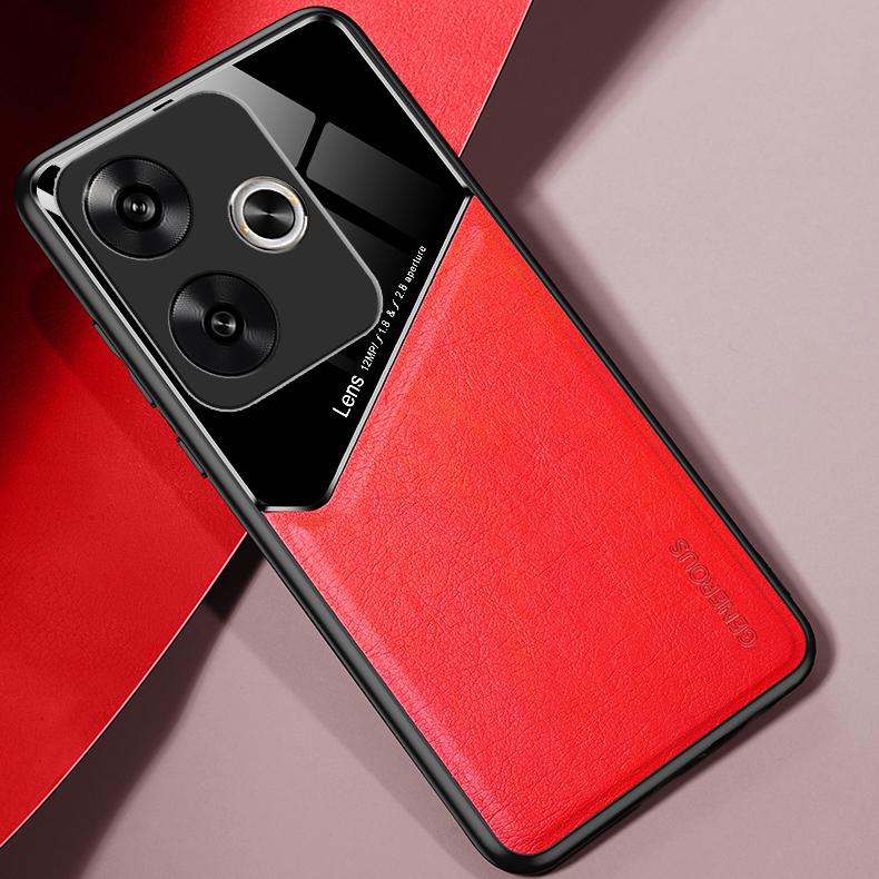 Кожаный чехол с текстурой для Xiaomi Poco F6 Pro F5 5G X6 X5 M6 Pro 4G C65 с автомобильным магнитным держателем-присоской Coque Fundas Capa