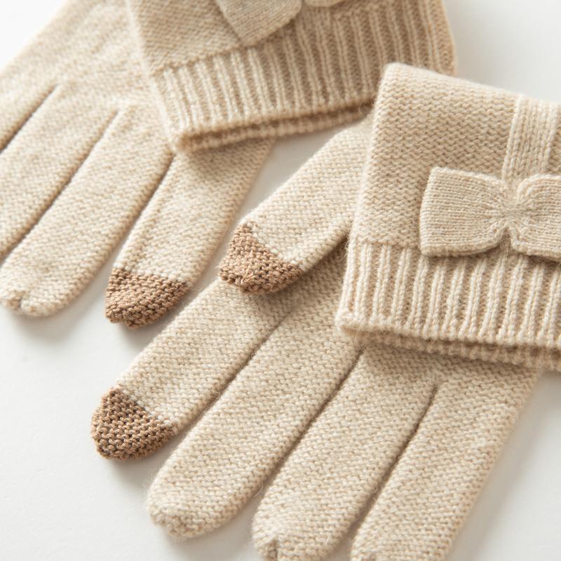 Women's cashmere gloves, Qinghe cashmere, 100% cashmere, autumn and winter gloves, warm, fashionable,