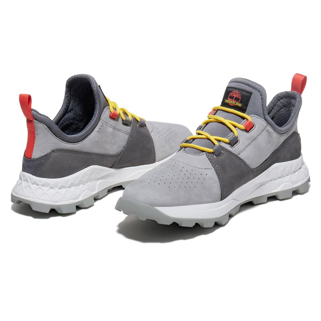 Timberland Brooklyn Series Trendy Lightweight Shock Absorbing Durable Breathable Low Top Outdoor Functional Shoes Men Shoes Gray White A2HTM085