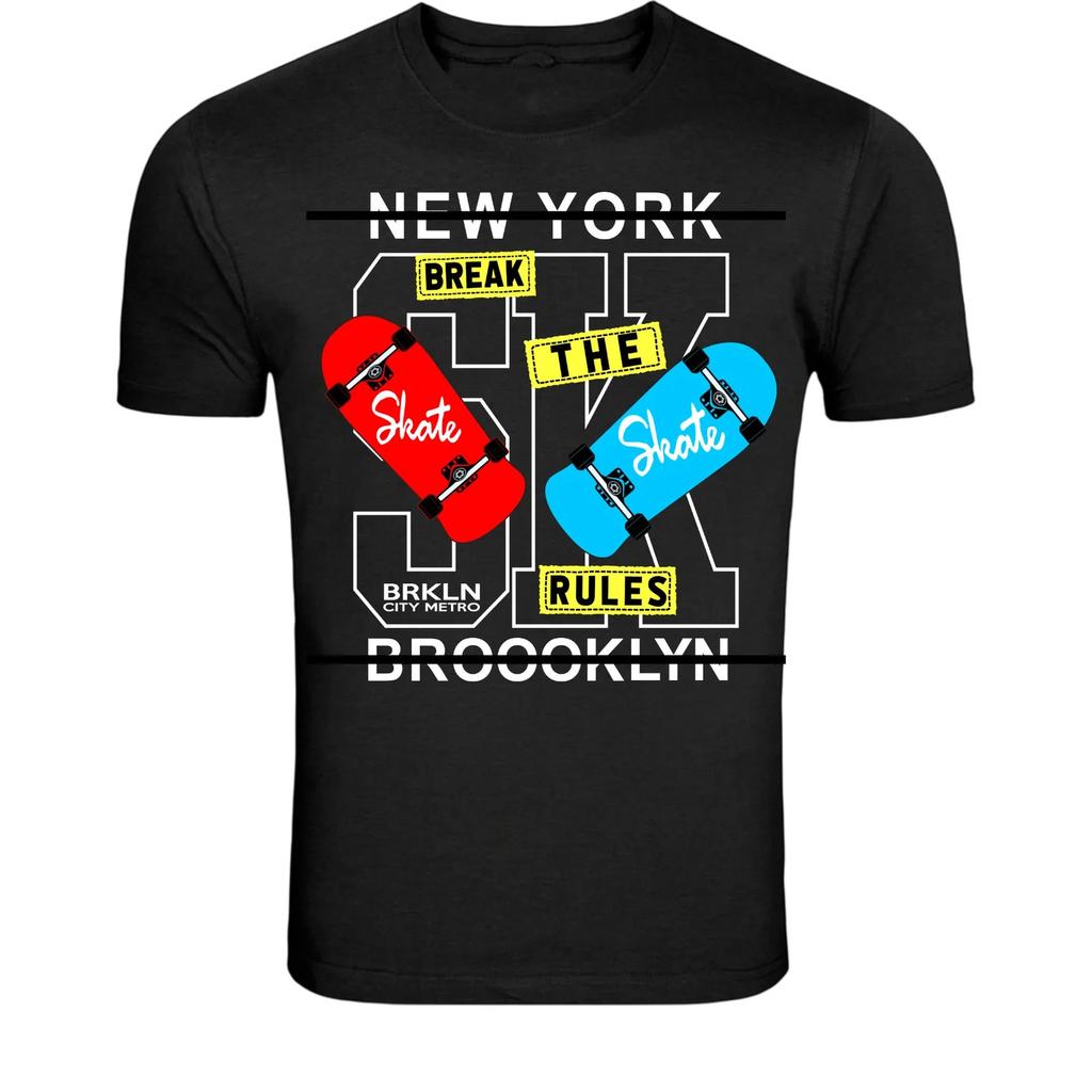 New York Skate Rules T-Shirt - Brooklyn Skateboard Graphic Tee
