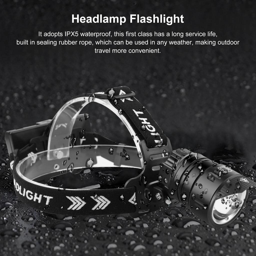 Sensor Bright Head Torch with Powerful Rechargeable LED and Adjustable with Data Cable for Outdoor Outdoor and Night Work Headlamp, Head, Camping,