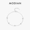MODIAN Серебряный браслет с мини-цветами 925 пробы, тонкая звеньевая цепочка, паве из кубического циркония, для женщин, свадебное, тонкое ювелирное изделие, подарок