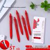 Красная гелевая ручка учителя для коррекции - Большая емкость, Быстросохнущая, Нажимного действия для разметки и подписей