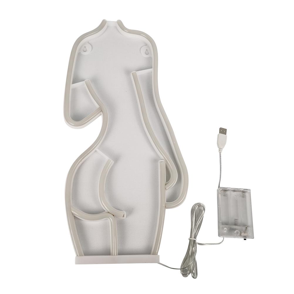 Светодиодная неоновая вывеска Lady для настенного декора, светодиодные вывески с питанием от USB/батареек для гостиной, бара