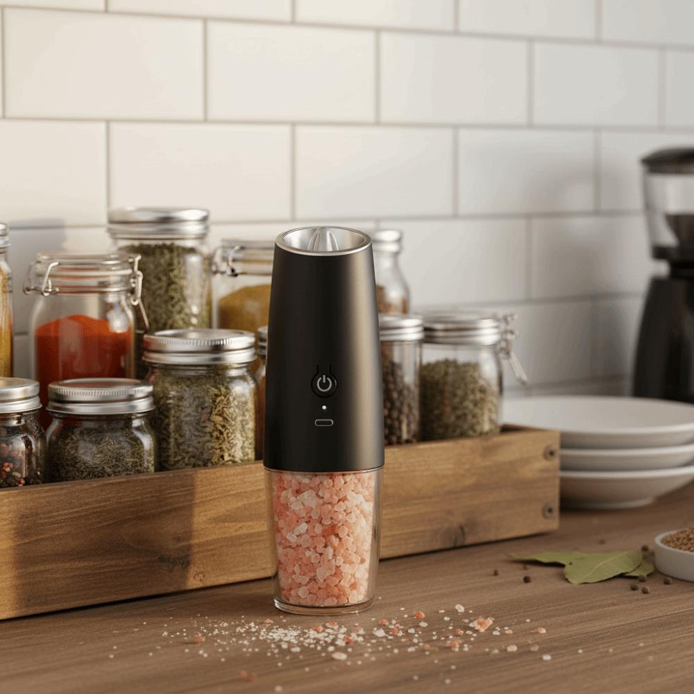 Rechargeable Automatic Pepper Mill Adjustable Coarseness Pepper Grinding Bottle Restaurant
