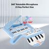 25-клавишная электронная клавиатура, мини-музыкальный инструмент для фортепиано с вращающимся на 360 градусов микрофоном