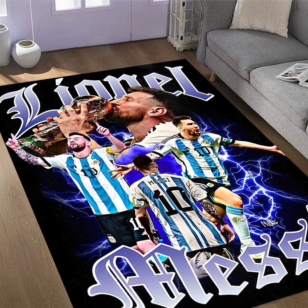 Argentina's Messi Celebration Floor Rug Office Rug Perfect for Foyer Living Rooms Balcony Hallway Antislip Carpet Decorate Offices