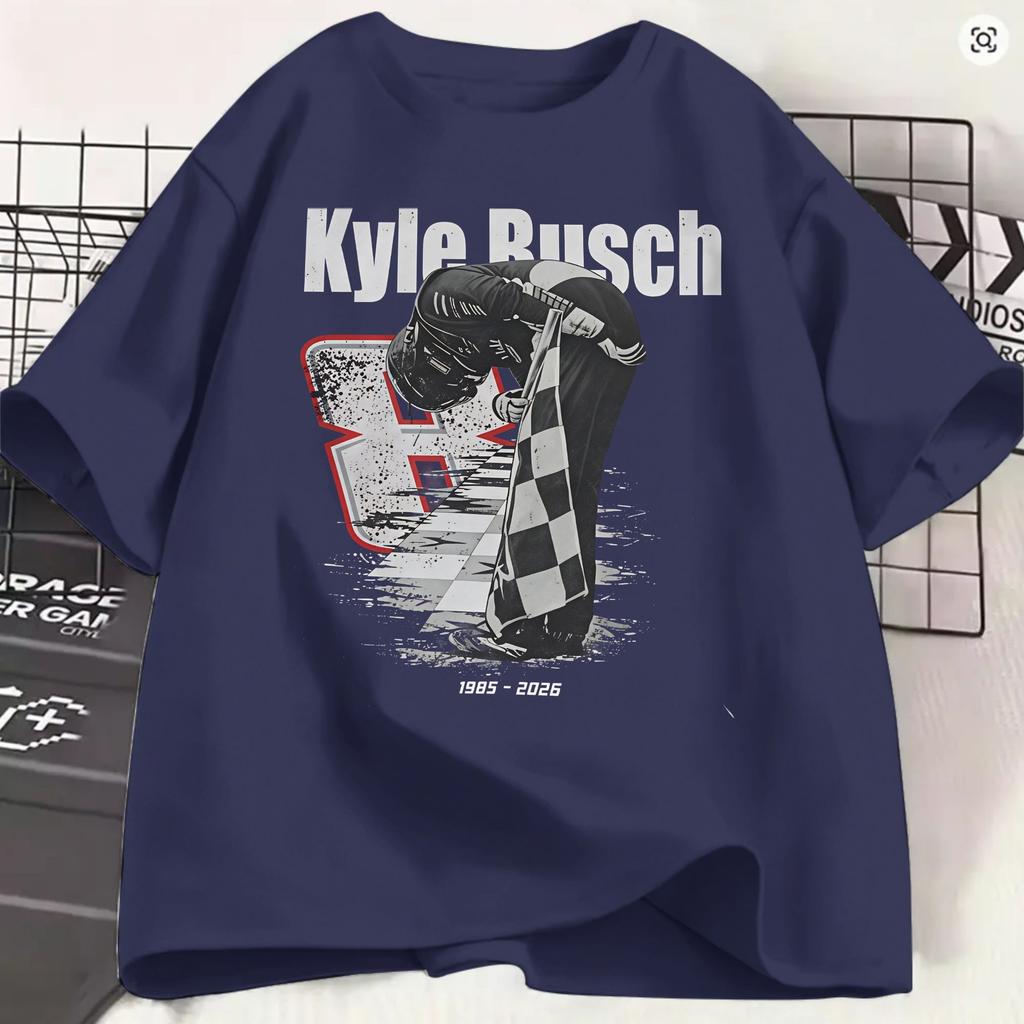 Kyle Busch 100 Cotton TShirt For Unisexs Summer Funny T Shirts ONeck Leisure Tee Shirt Big Size Hot Sale Tops