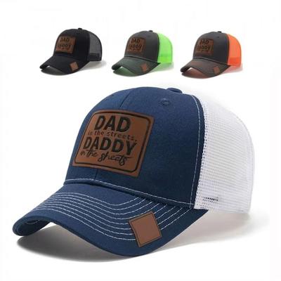 Регулируемая Snapback Кепка DAD с Кожаной Нашивой Сетчатая Бейсболка Кепка от Солнца DADDY Тракерная Кепка Для Активного Отдыха и Спорта