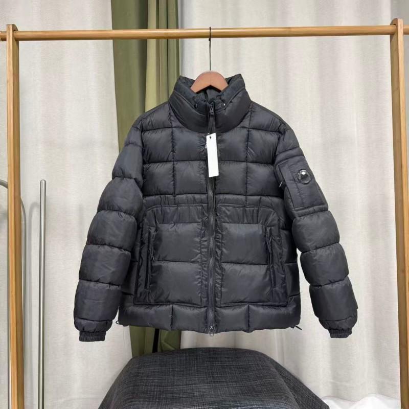 Mens Cotton Puffer Jacket With Patch Badge Hooded Loose Fit Streetwear Outdoor Winter Coat