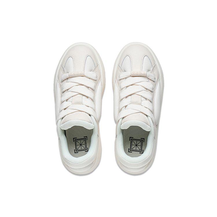Li Ning Yun You C4D Кожаные Низкие Повседневные Кроссовки Женские Экрю AZGT090-4