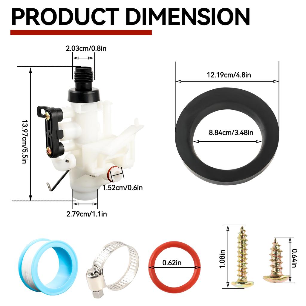 31705 RV Toilet Water Valve Kit - Fits Thetford Aqua-Magic V High/Low Hand/Foot Flush Replaces 31688, 31687, 31653