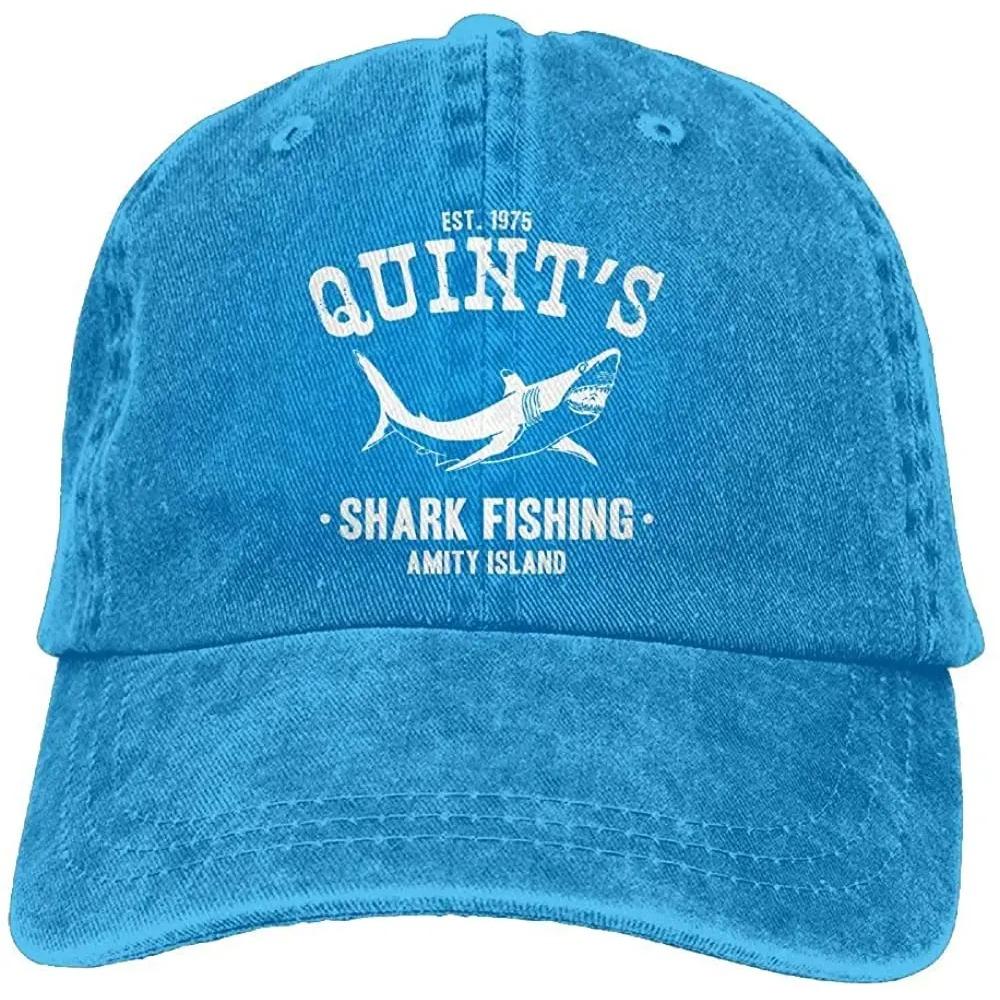 Взрослая унисекс хлопковая джинсовая кепка старомодная регулируемая шляпа Quints Shark Fishing Jaws 7 цветов в наличии папа хип-хоп шляпы
